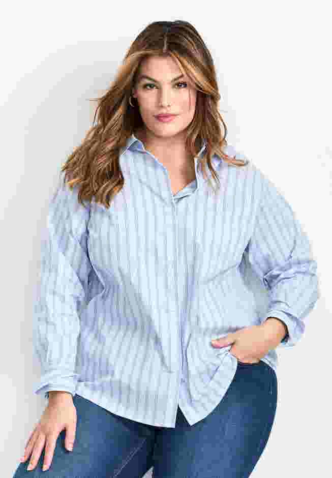 Classic Stripe Boyfriend Shirt image number 0