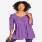 Smocked Henley Trapeze Tunic image number null