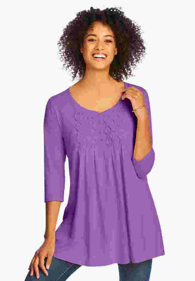 Smocked Henley Trapeze Tunic image number 3