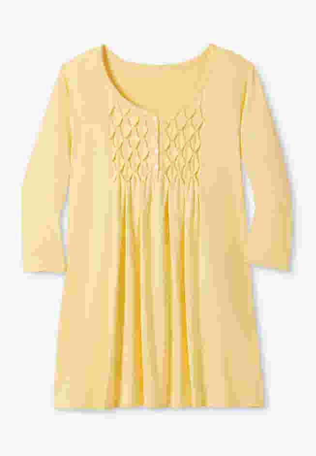 Smocked Henley Trapeze Tunic image number 4