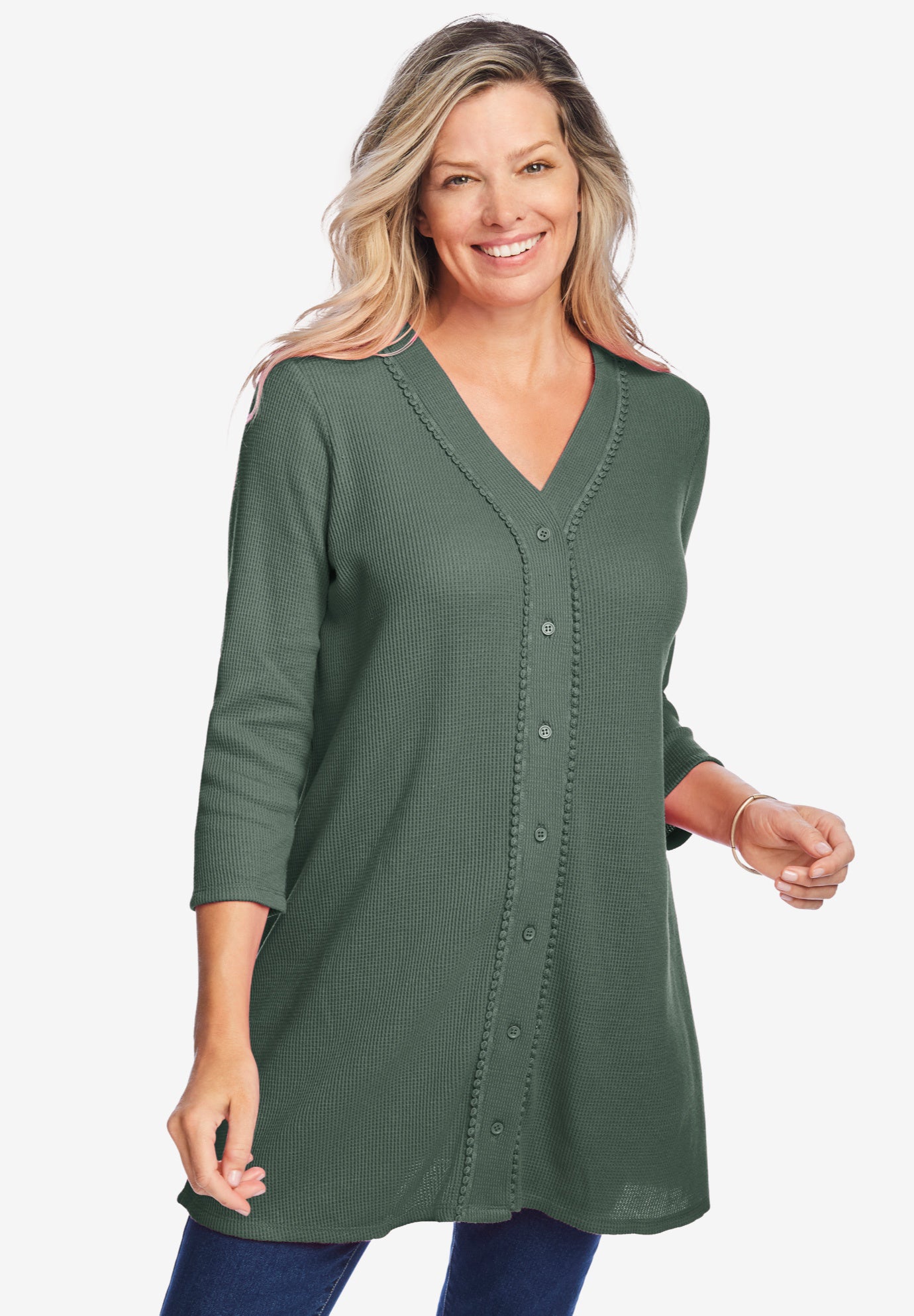 Thermal Button-Front Tunic image number 0