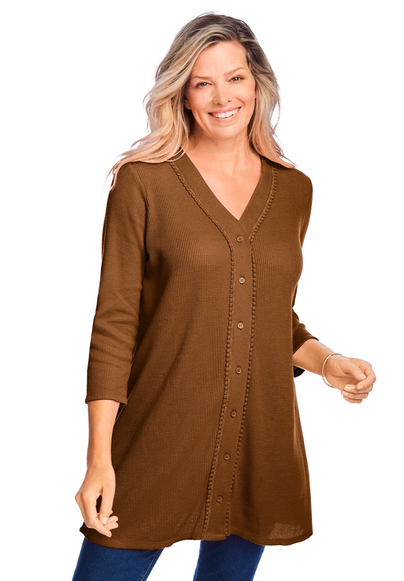 Thermal Button-Front Tunic image number 0