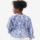 Keyhole Ruffle Trim Blouse image number null