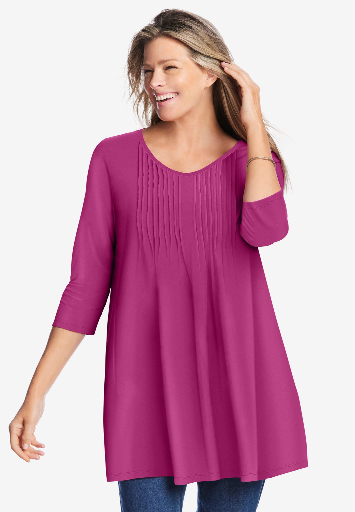 V-Neck Pintucked Tunic image number 5
