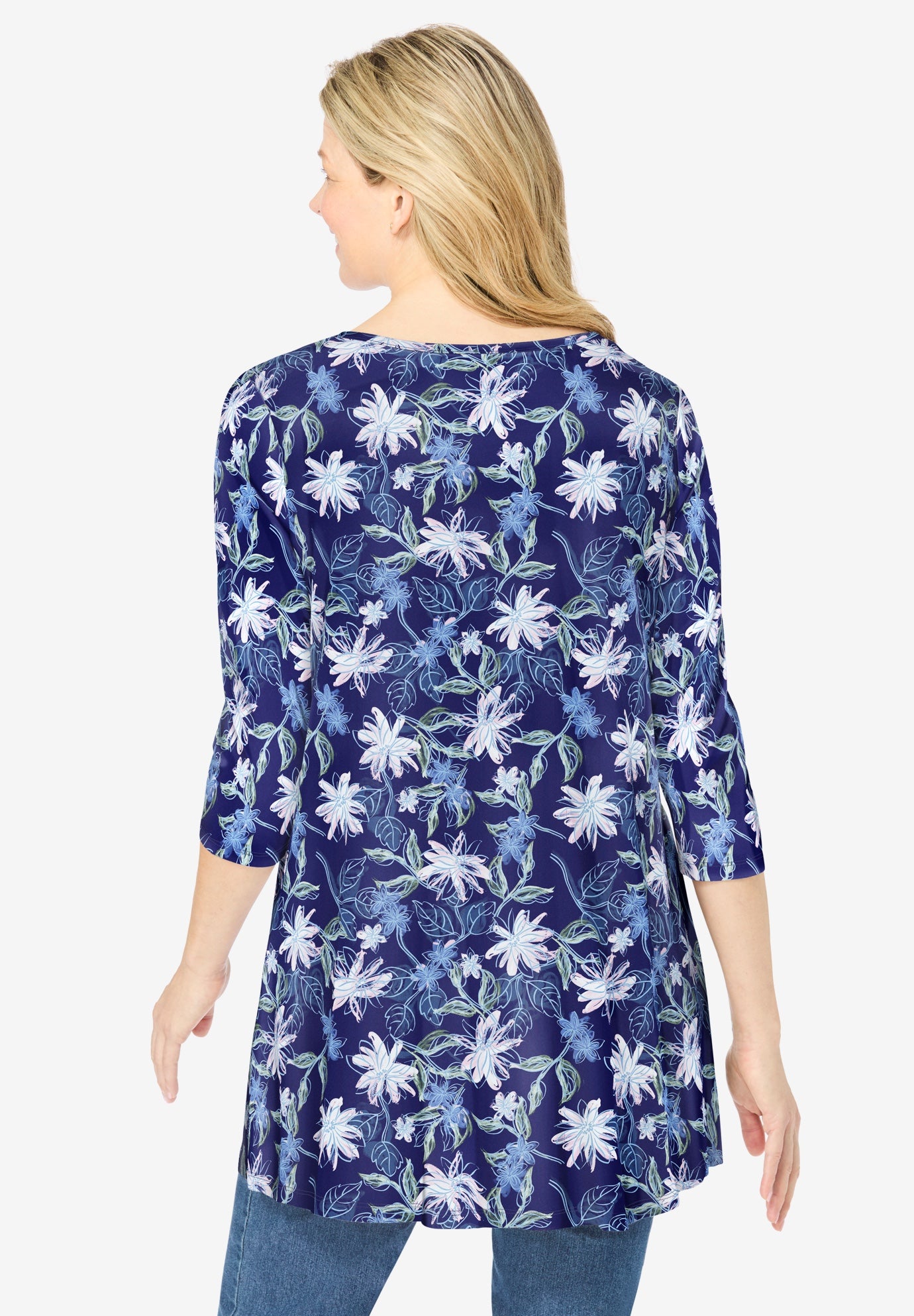 V-Neck Pintucked Tunic image number 1