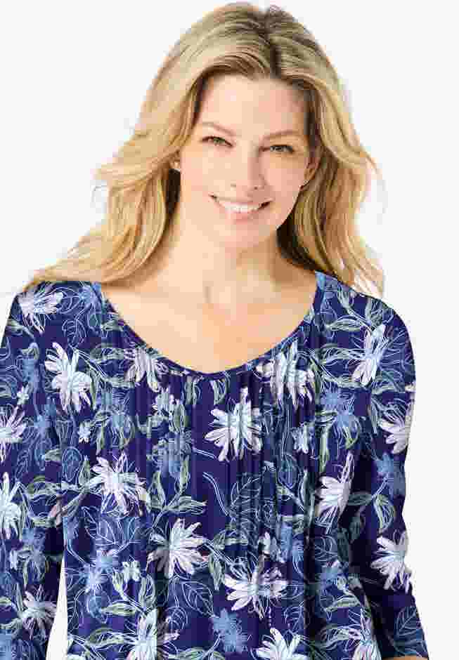 V-Neck Pintucked Tunic image number 3