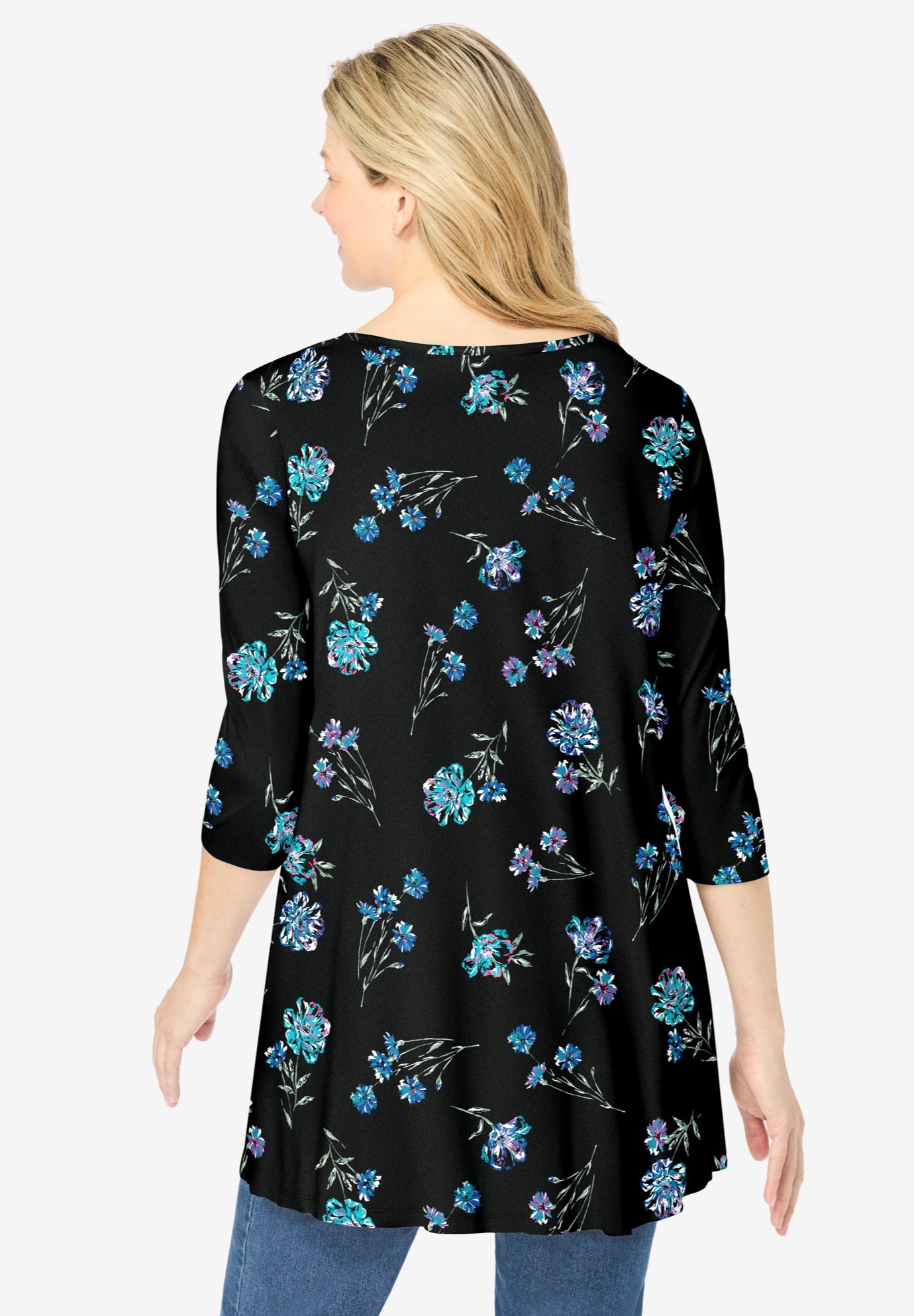 V-Neck Pintucked Tunic image number 1