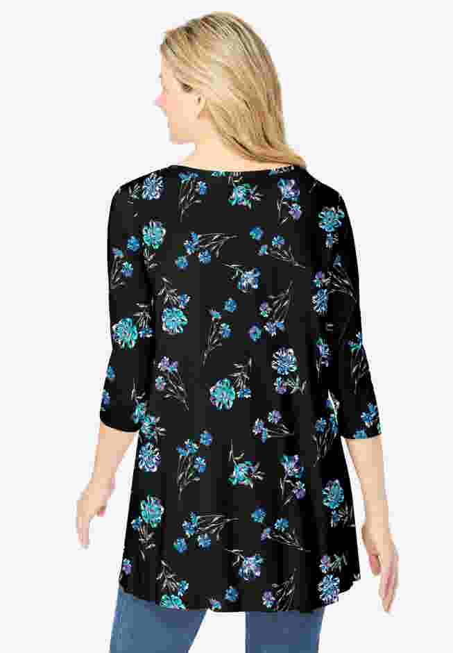V-Neck Pintucked Tunic image number 1