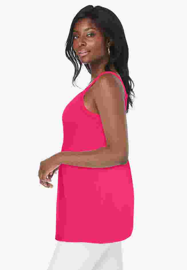 Stretch Cotton Shirred Tank image number 3