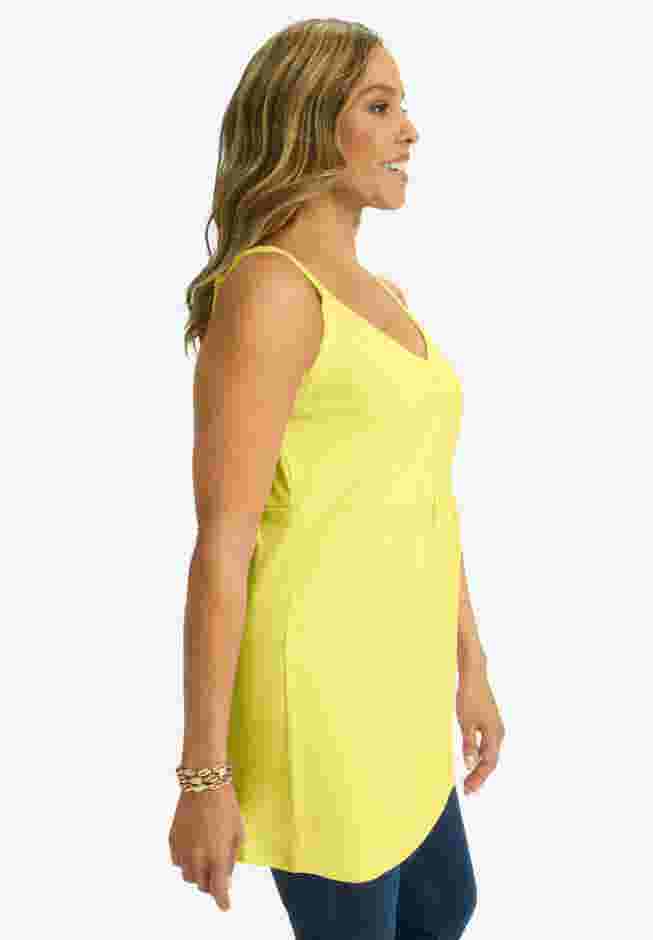Stretch Cotton Shirred Tank image number 2