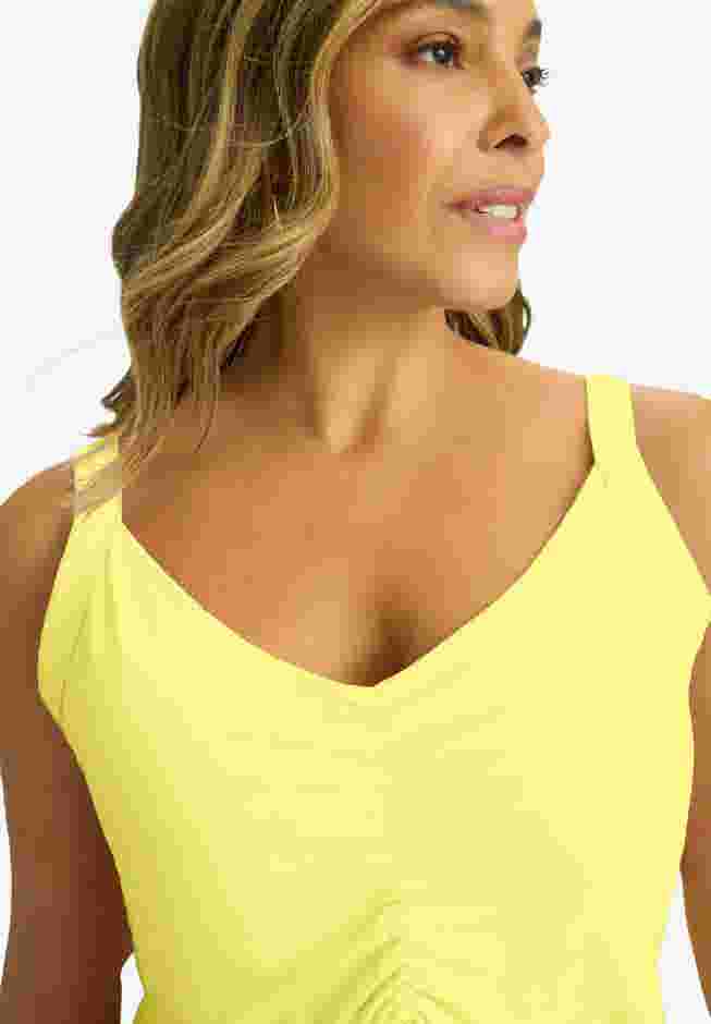 Stretch Cotton Shirred Tank image number 3