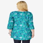 Perfect Printed Three-Quarter-Sleeve V-Neck Tunic image number null