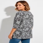 Perfect Printed Three-Quarter-Sleeve V-Neck Tunic image number null