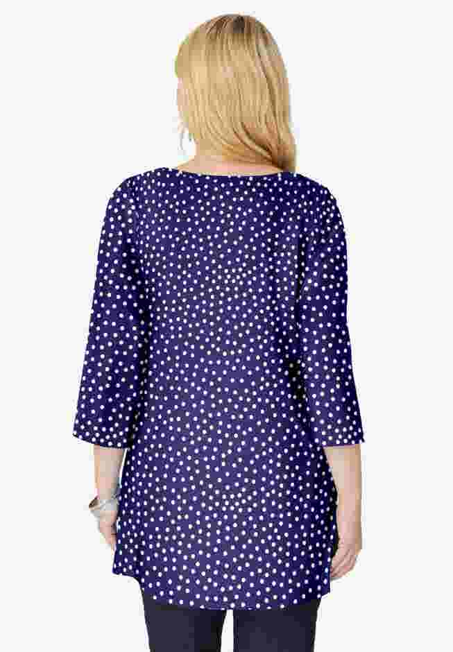 Perfect Printed Three-Quarter-Sleeve V-Neck Tunic image number 1