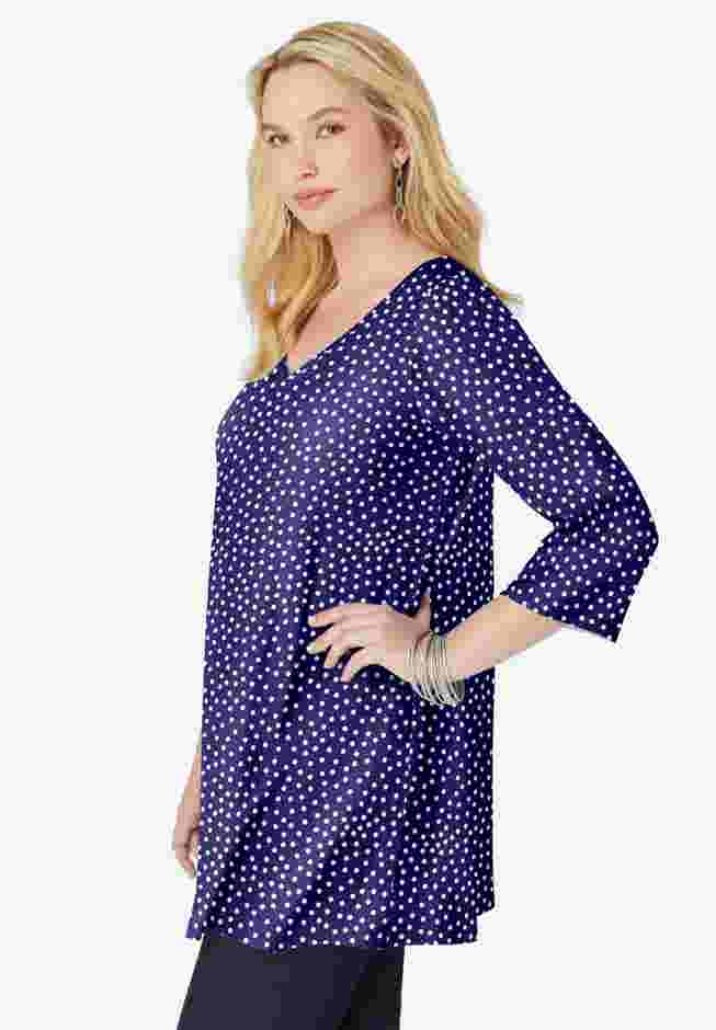 Perfect Printed Three-Quarter-Sleeve V-Neck Tunic image number 2
