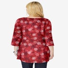Perfect Printed Three-Quarter-Sleeve V-Neck Tunic image number null