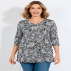 Perfect Printed Three-Quarter-Sleeve V-Neck Tunic image number null
