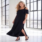 Plus Size Cold Shoulder Maxi Dress image number null