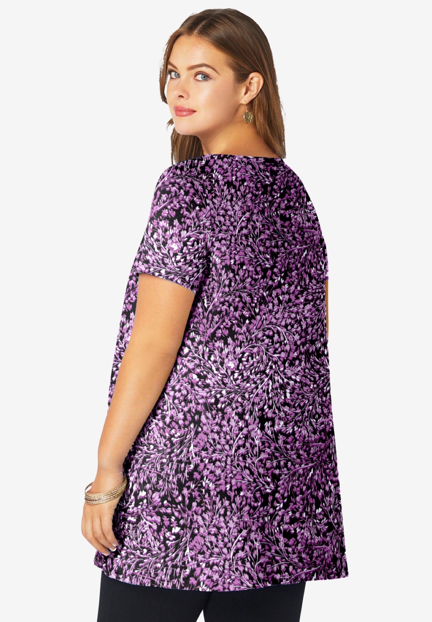 Plus Size Cotton Ultimate Scoopneck Swing Tunic image number 1