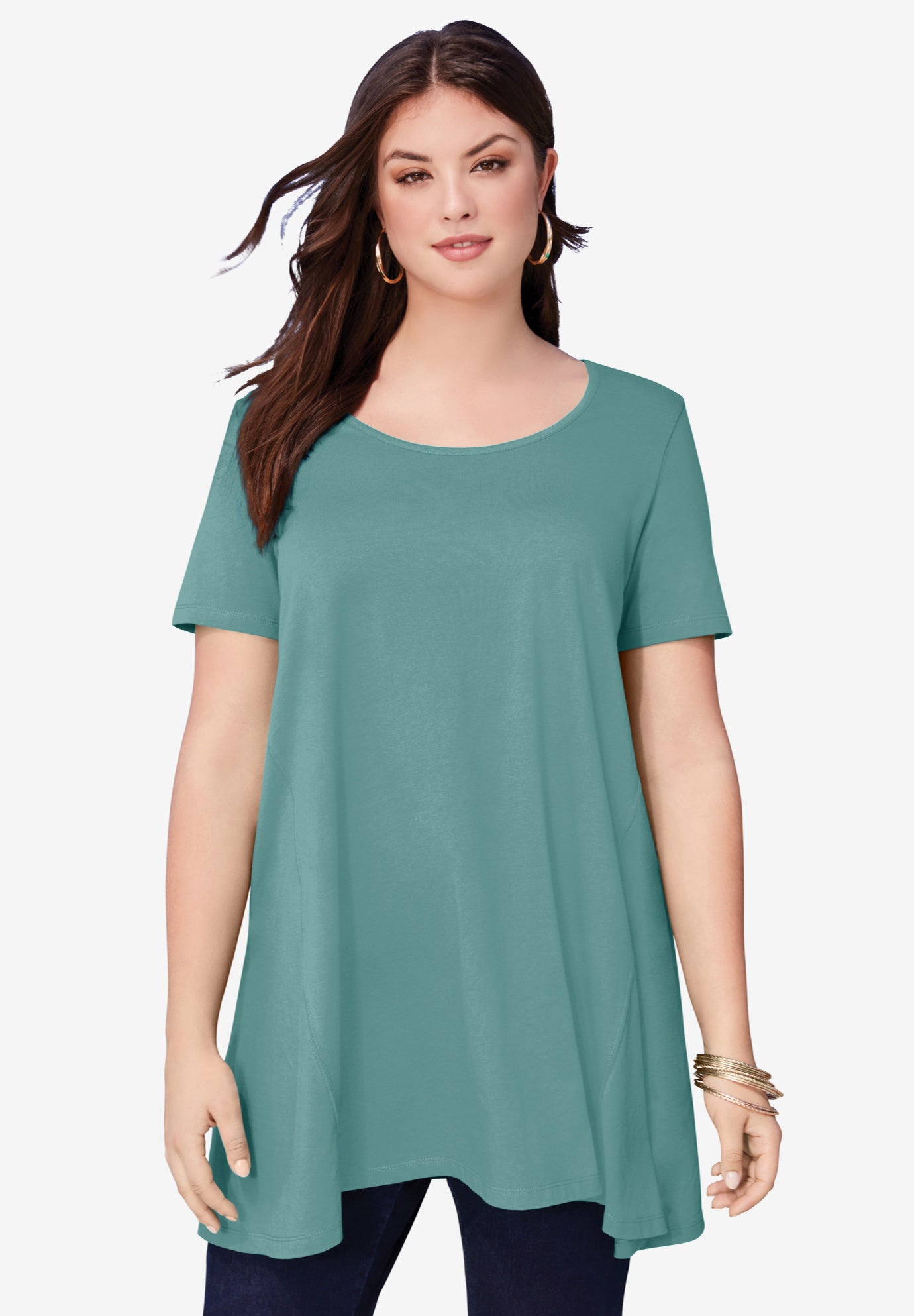 Plus Size Cotton Ultimate Scoopneck Swing Tunic image number 0