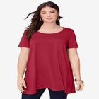 Plus Size Cotton Ultimate Scoopneck Swing Tunic image number null