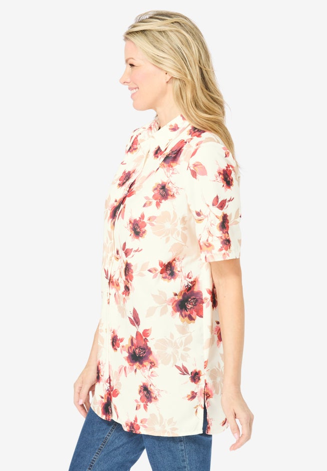 No Iron Short Sleeve Peachskin Shirt image number 2