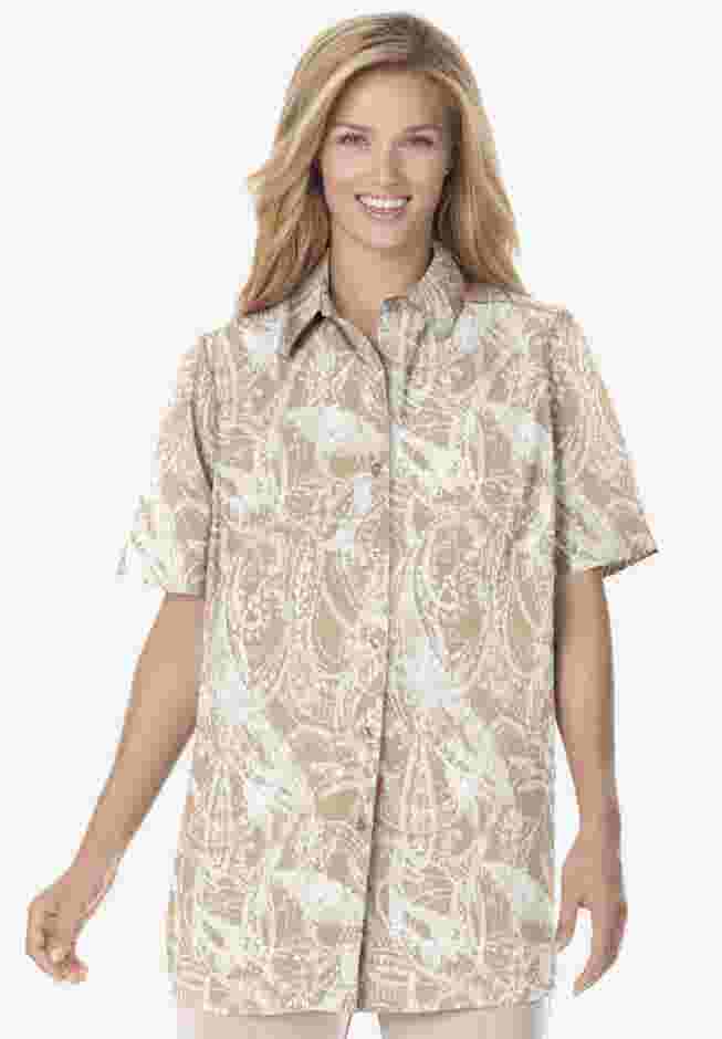 No Iron Short Sleeve Peachskin Shirt image number 0