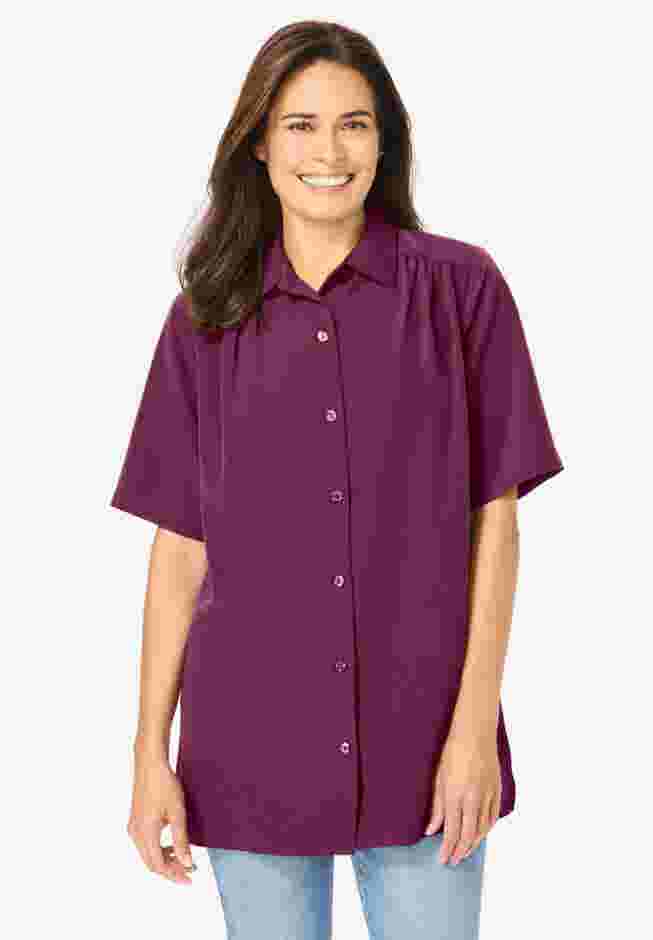 No Iron Short Sleeve Peachskin Shirt image number 0