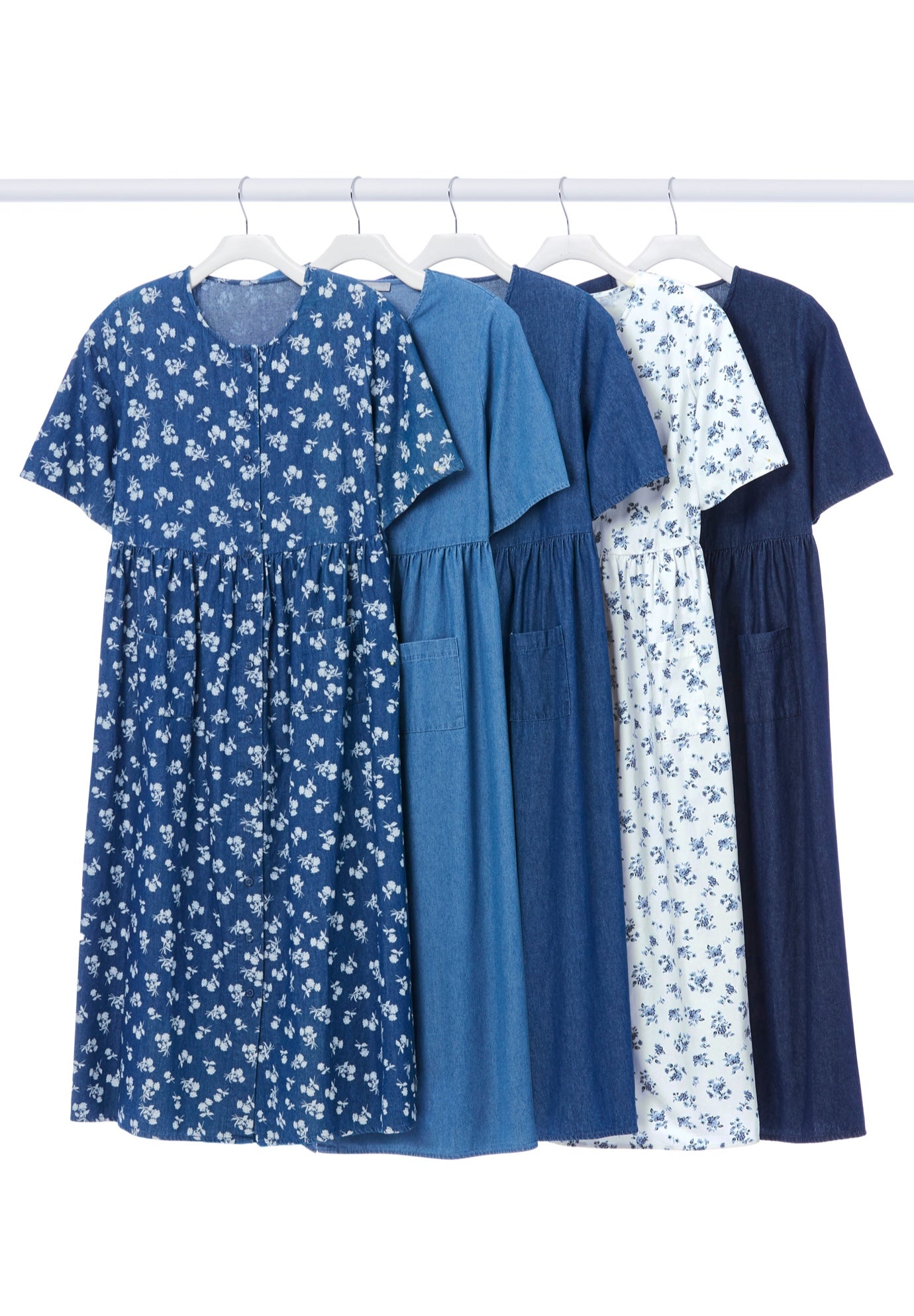 Short-Sleeve Denim Dress image number 6