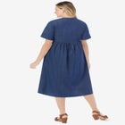 Short-Sleeve Denim Dress image number null