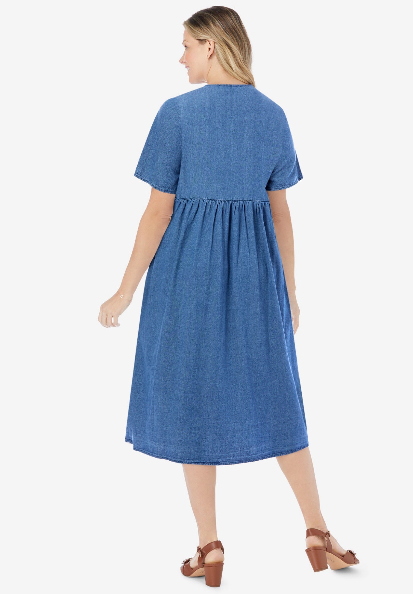 Short-Sleeve Denim Dress image number 1