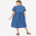 Short-Sleeve Denim Dress image number null