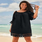 Vera Crochet Cold Shoulder Cover Up Dress image number null