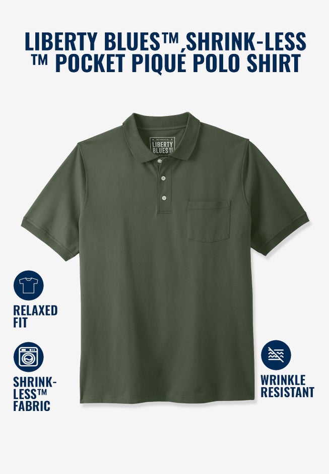 Shrink-Less™ Pocket Piqué Polo image number 1