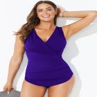 Surplice Sarong Front One Piece Swimsuit image number null