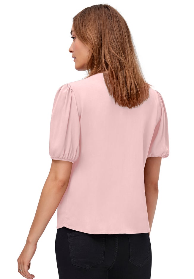 Contrast Button-Front Blouse image number 1