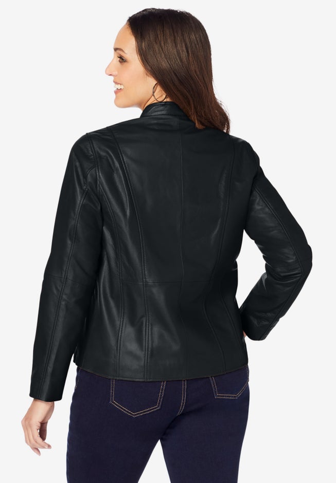 Zip Front Leather Jacket image number 1