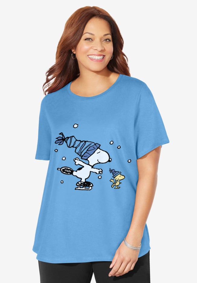 Peanuts Short Sleeve Christmas Snoopy Skates image number null