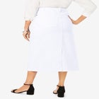 True Fit Stretch Denim Midi Skirt image number null