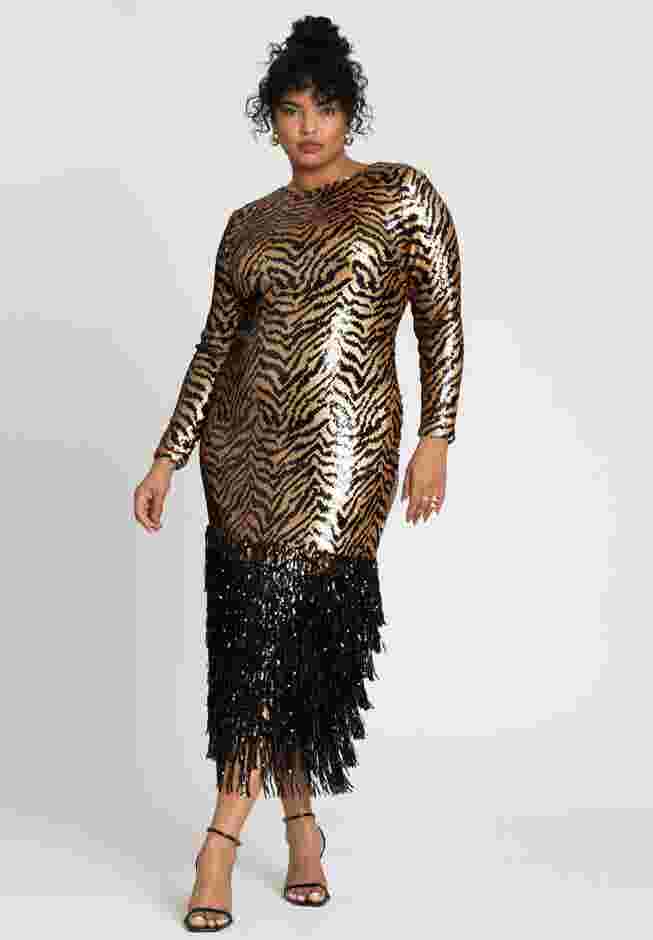 Animal Pattern Sequin Dress image number 1