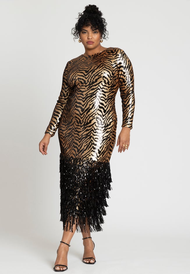 Animal Pattern Sequin Dress image number 1