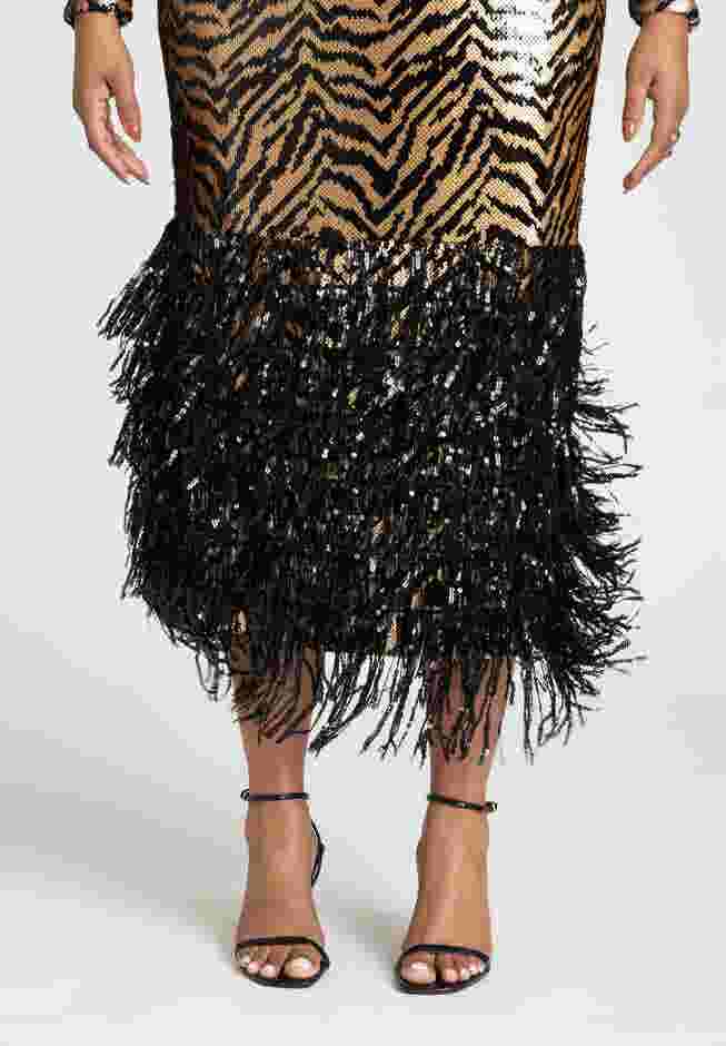 Animal Pattern Sequin Dress image number 4