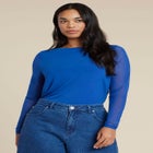 Sheer Sleeve Tee image number null