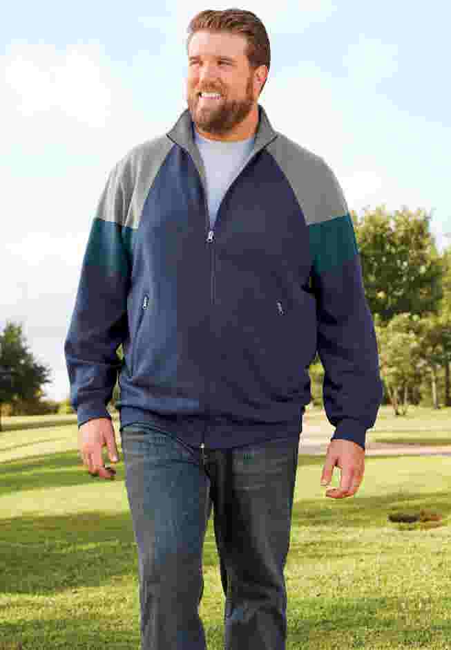 KS Sport™ Wicking Color Block Full Zip Track Jacket image number 1