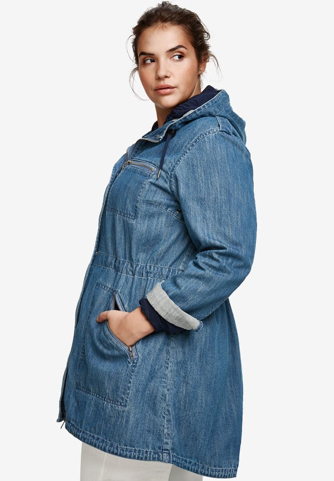 Hooded Anorak Denim Jacket image number 2
