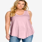 V-Neck Pointed Front A-Line Tank Top image number null
