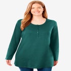 Perfect Long-Sleeve Henley Tee image number null