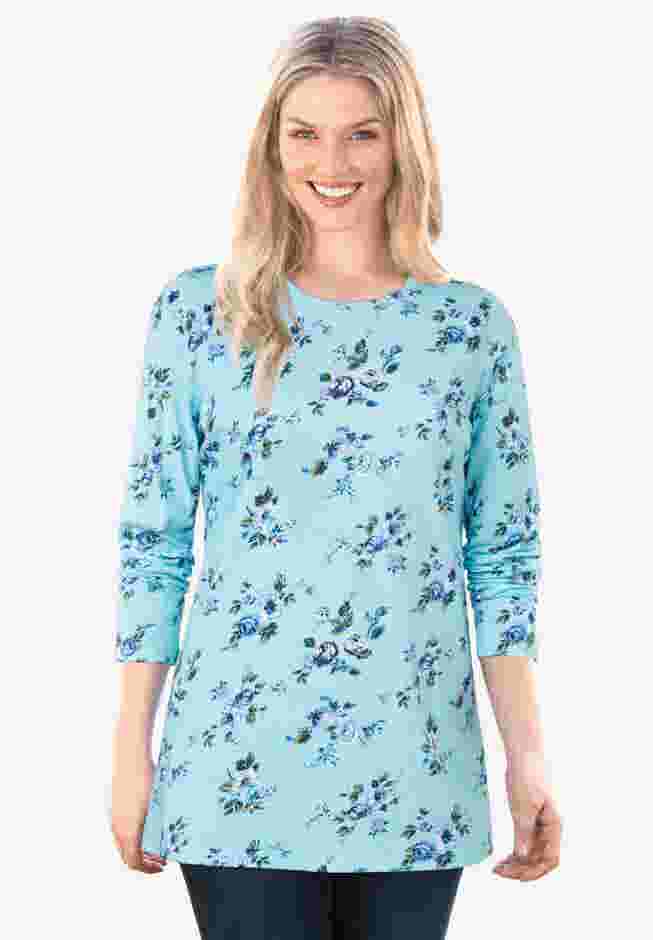 Perfect Printed Long-Sleeve Crewneck Tee image number 0