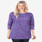 Perfect Printed Long-Sleeve Crewneck Tee image number null