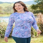 Perfect Printed Long-Sleeve Crewneck Tee image number null